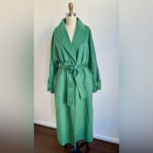 Zara - Green Balloon Long Sleeve Coat